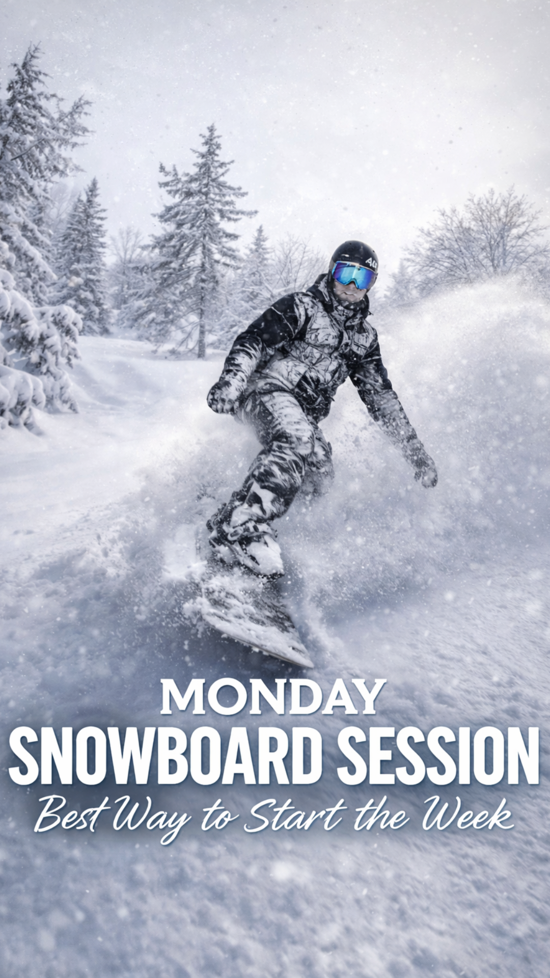 Monday snowboard session best way to start the week