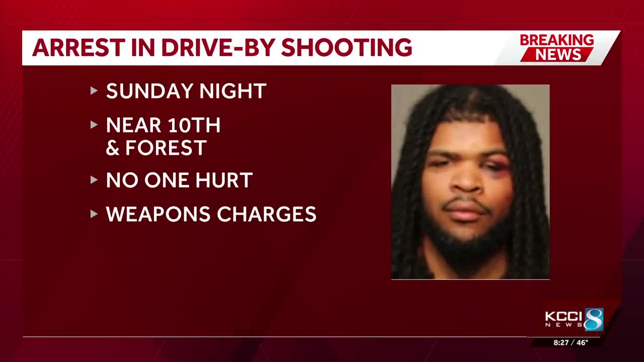 Des Moines man charged in connection to alleged drive-by shooting