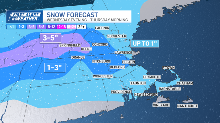 Some areas of New England will see snow Wednesday, 2 more chances this ...
