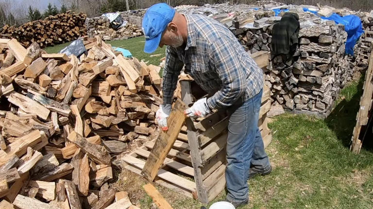 DIY a budget-friendly firewood rack from wood pallets