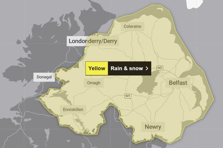 New Met Office weather warning issued for Northern Ireland