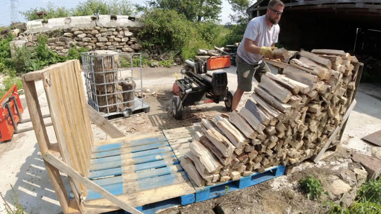 DIY a budget-friendly firewood rack from wood pallets