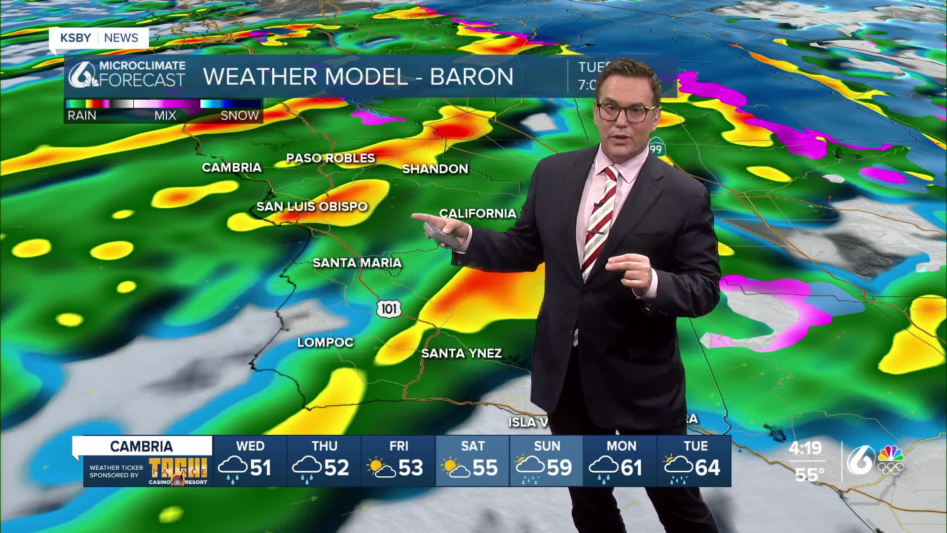 Flood watch and a wind advisory until 3 am. Rain, some downpours, and ...