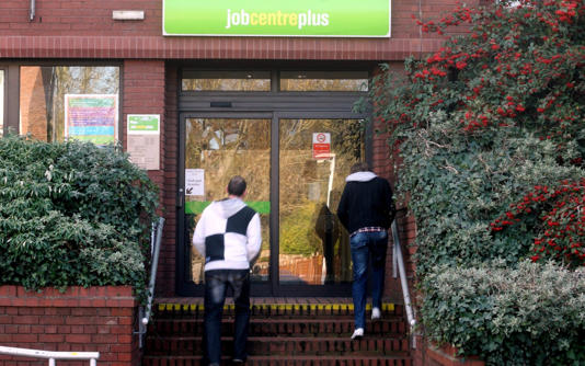 People walk into the the Job Centre Plus