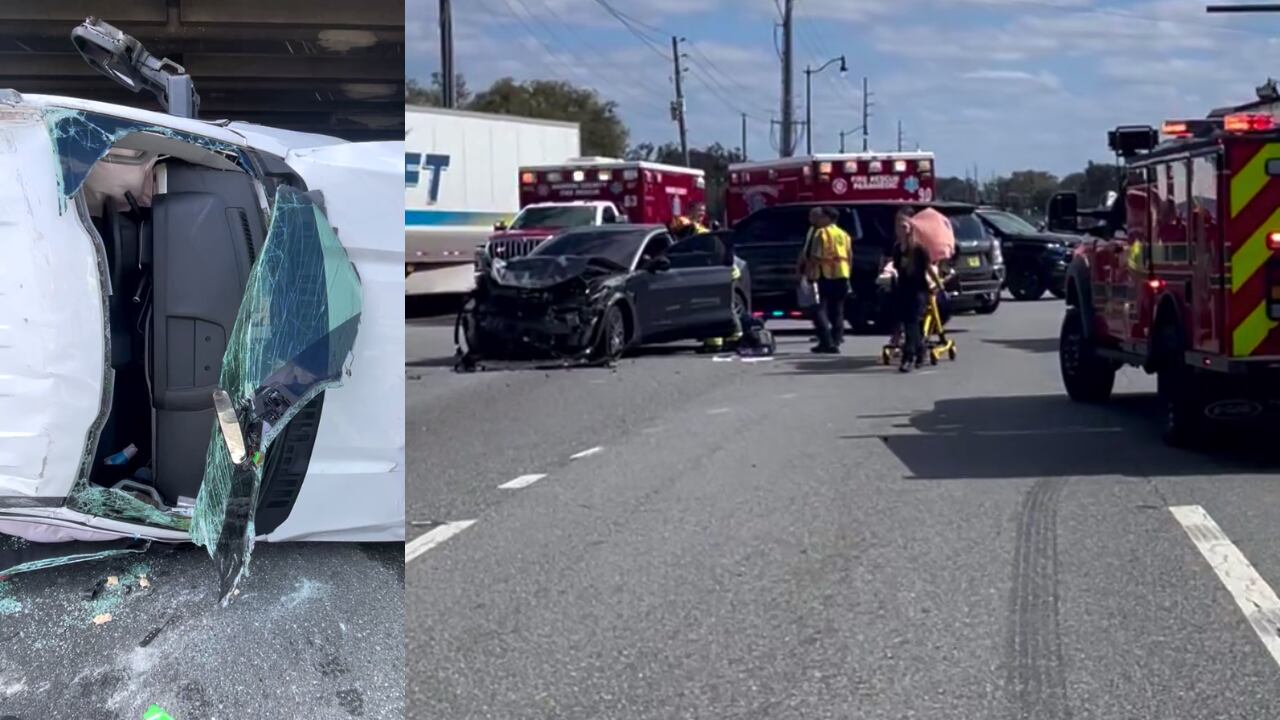 Rollover crash delays traffic on Ocala highway; 3 people hurt