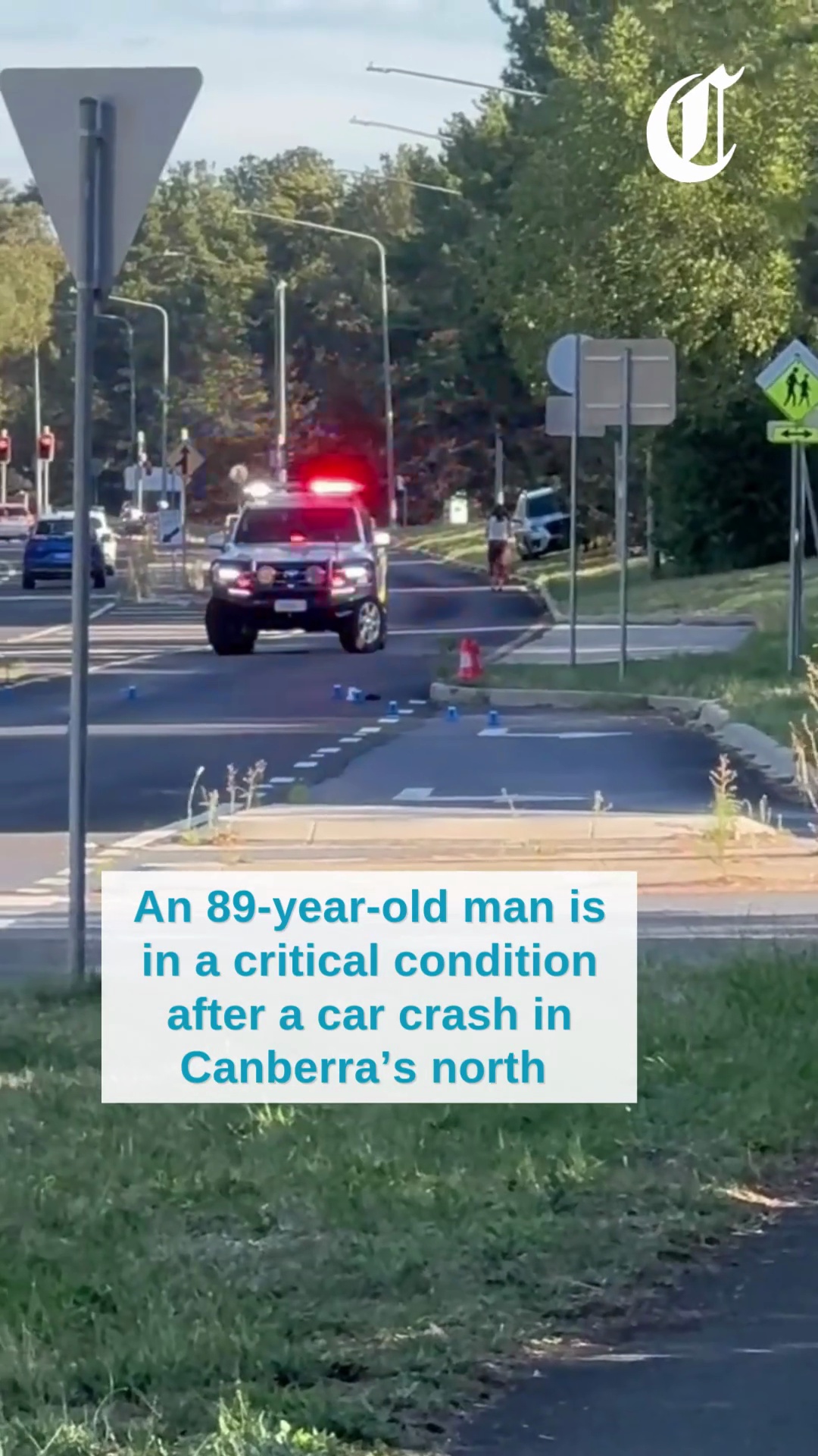Pedestrian in critical condition after car crash in Lyneham