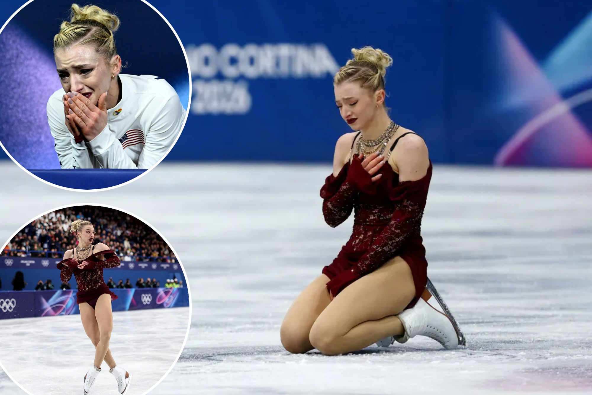 USA’s Amber Glenn in tears after error leads to Olympic figure skating ...