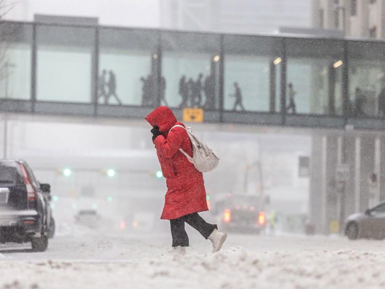 Snow blankets Calgary, causing flight cancellations and traffic ...