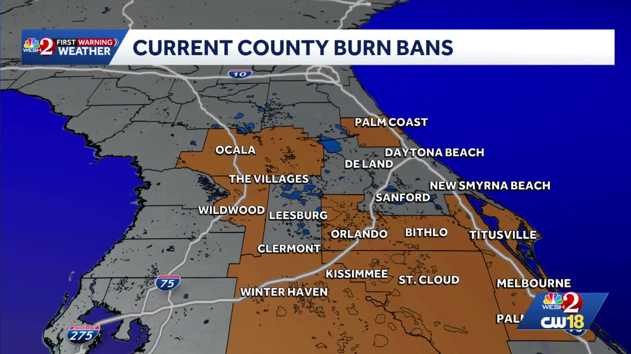 Burn bans in effect in multiple Central Florida counties
