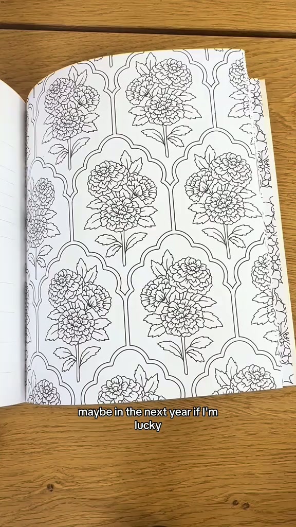 I turned vintage wallpaper into a floral coloring book