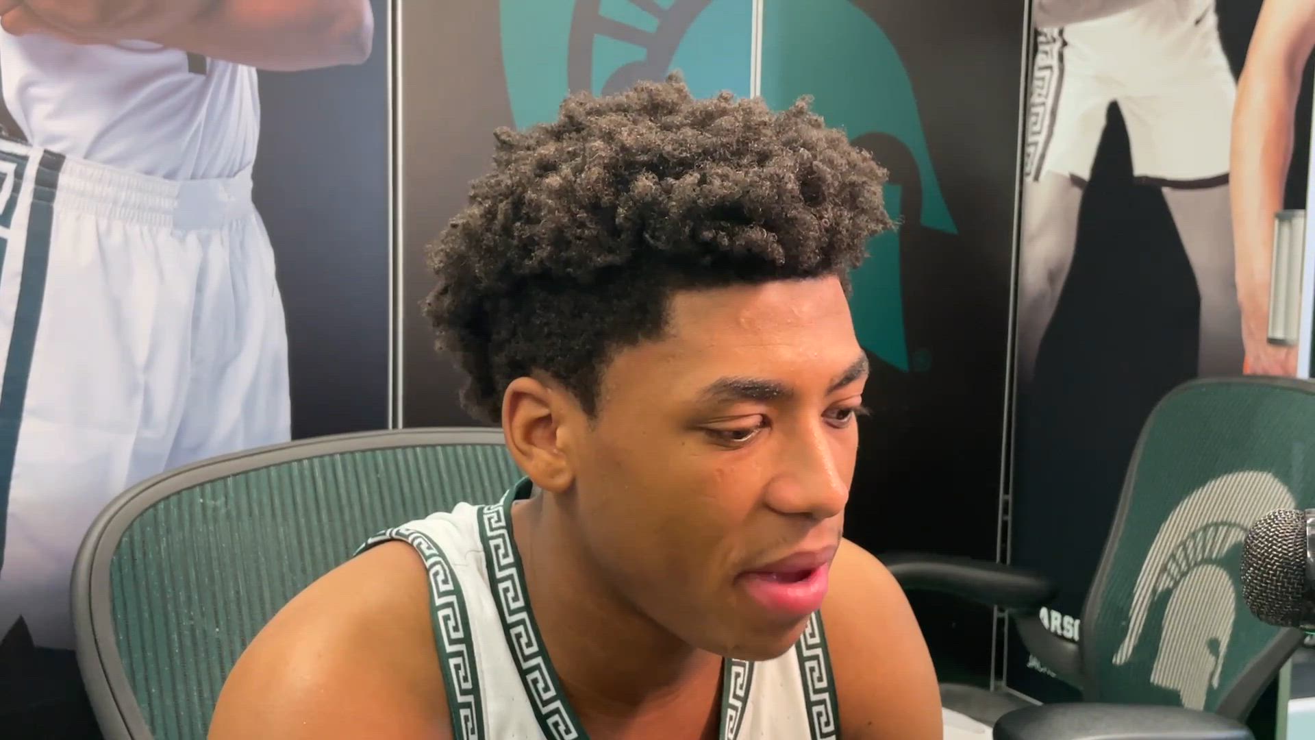 Michigan State Spartans guard Jeremy Fears on the win over UCLA and more