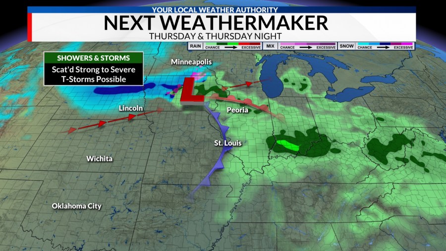 Strong to severe storms possible Thursday afternoon and evening