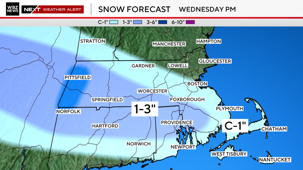 Snow returns to Boston area in 3 storms starting Wednesday. Weather forecast maps show what to expect<br><br>