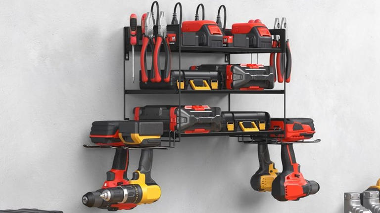 The storage rack that will keep tools organized and charged at the same ...