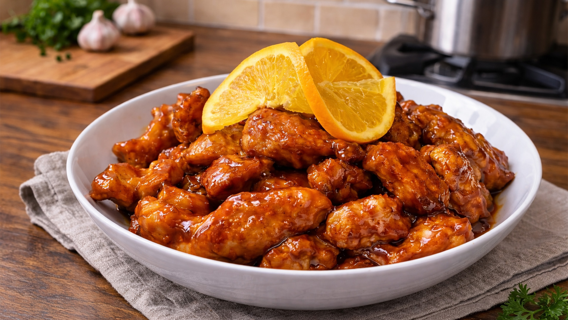 Restaurant style orange chicken at home