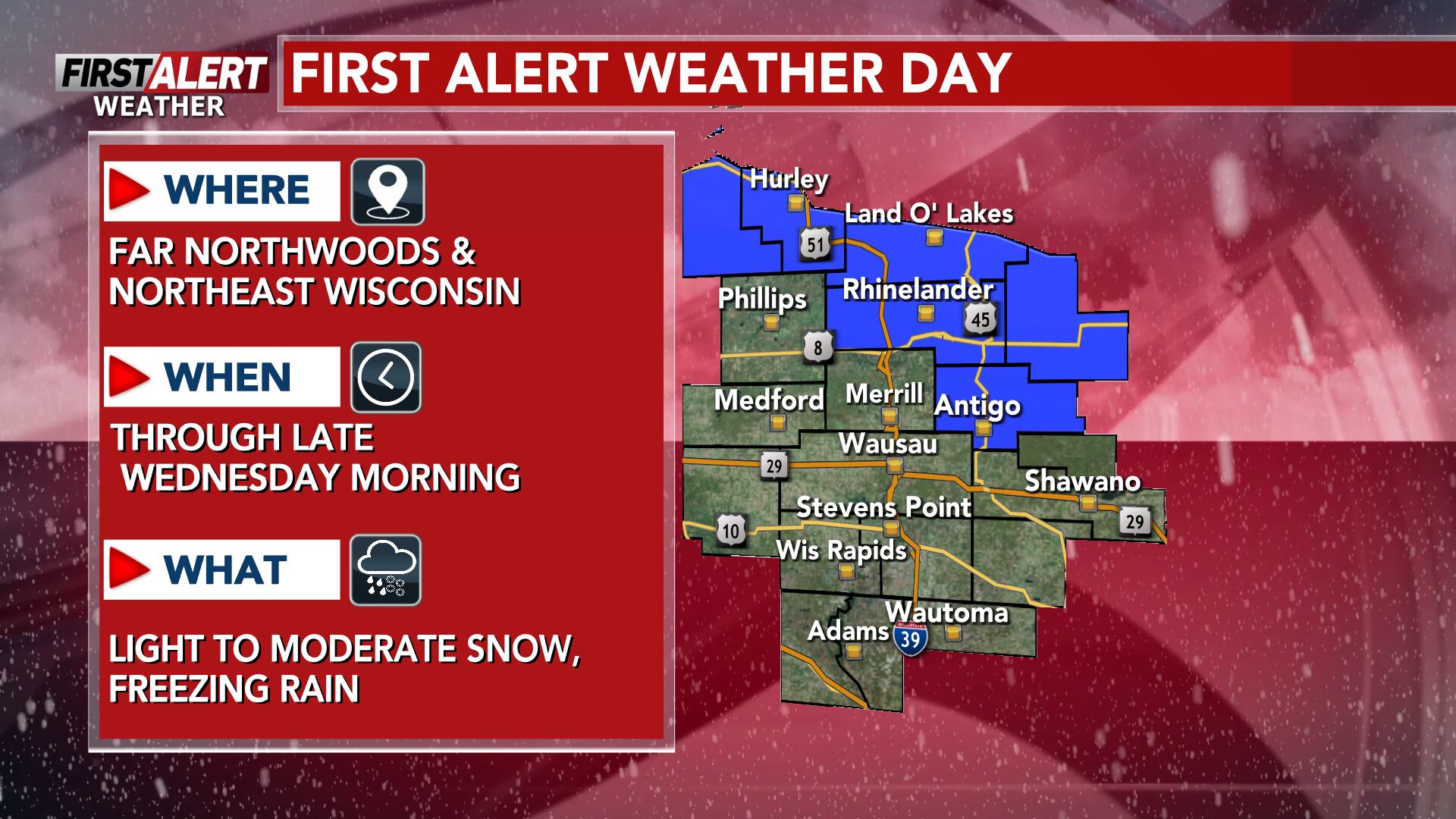 First Alert Weather Day up north due to wintry mix