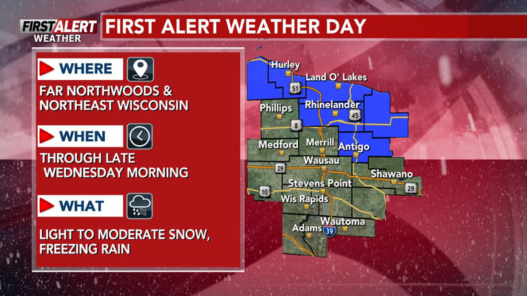 First Alert Weather Day up north due to wintry mix