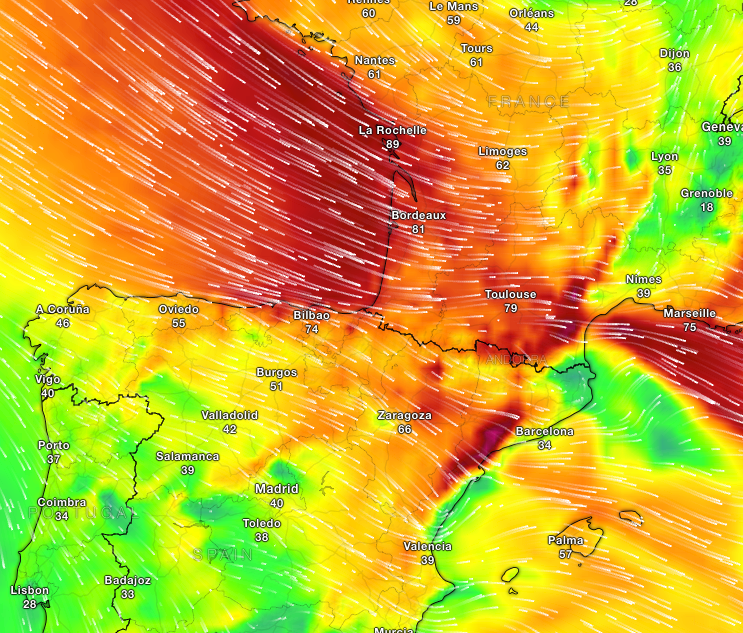 Storm Pedro brings flooding to France as Spain braces for 70mph winds