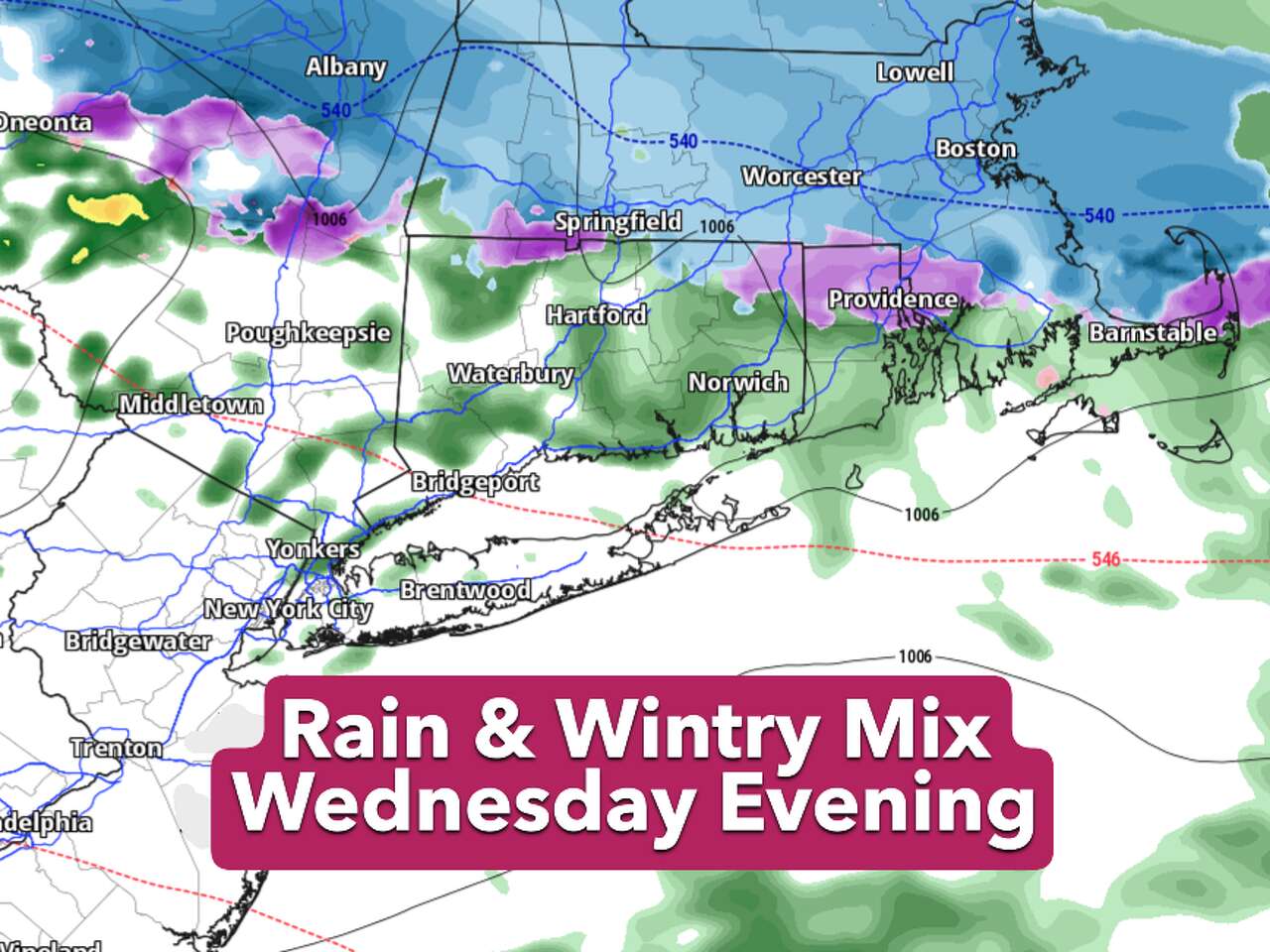 Rain returns to Connecticut on Wednesday, with a chance of wintry mix ...