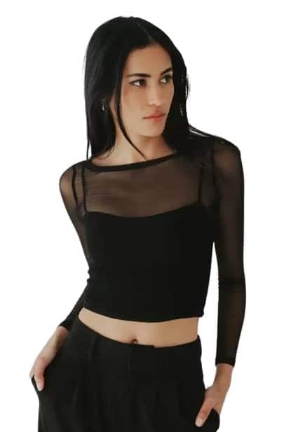 Slim fit and mesh women’s tops on Amazon