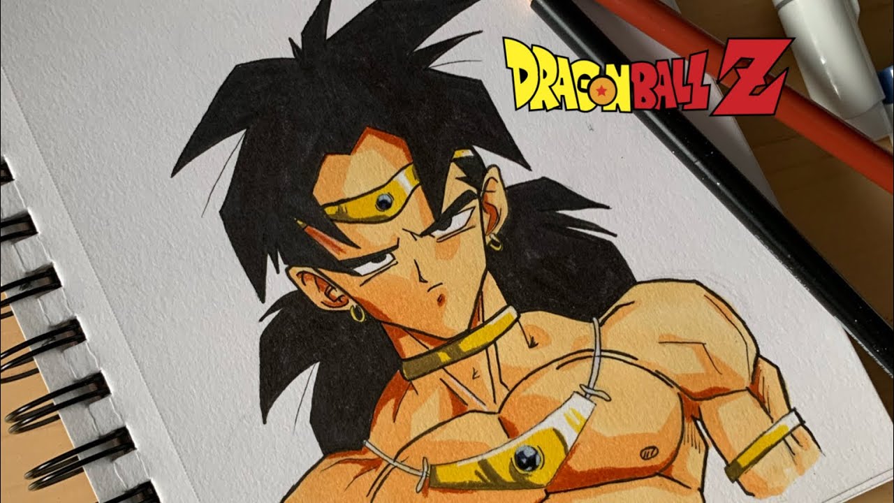 Drawing DBZ Broly: Base form artwork tutorial