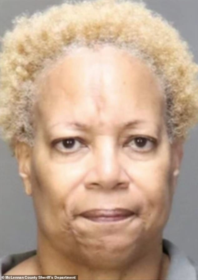 Pamela Mitchell (pictured), 64, of Texas, was taken into custody Thursday, more than a month after police said she attacked a five-year-old boy in her classroom for breaking a pencil