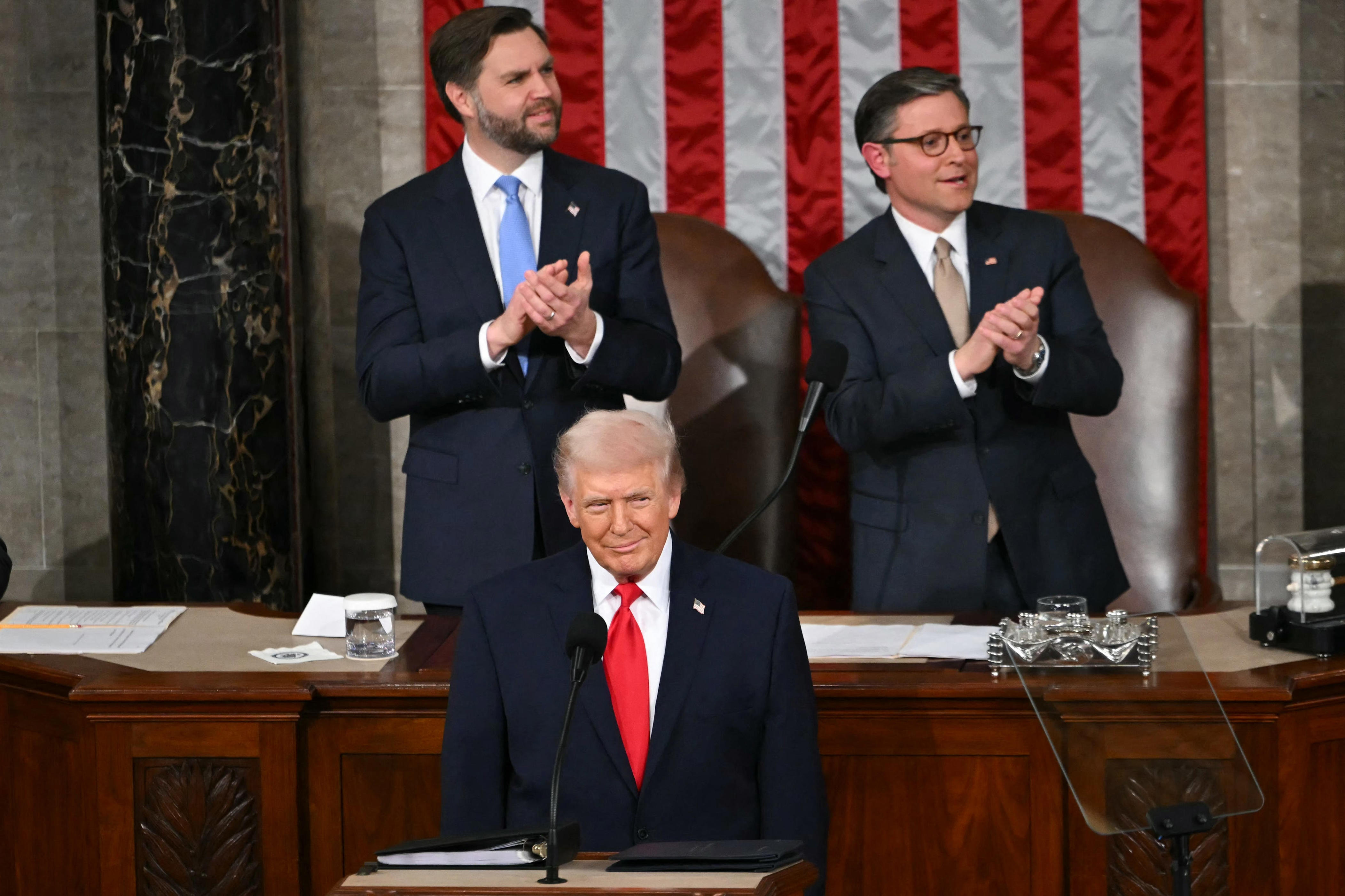 Trump boasts business at State of the Union, clashes with Dems