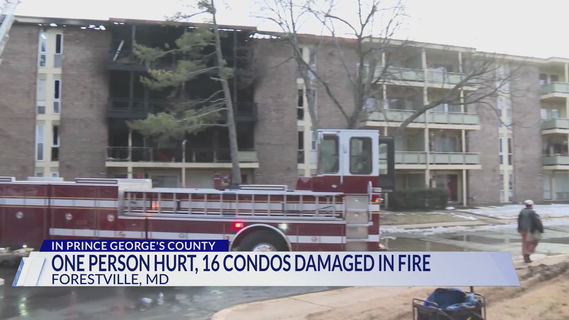1 hospitalized after fire at Prince George’s County condominium complex