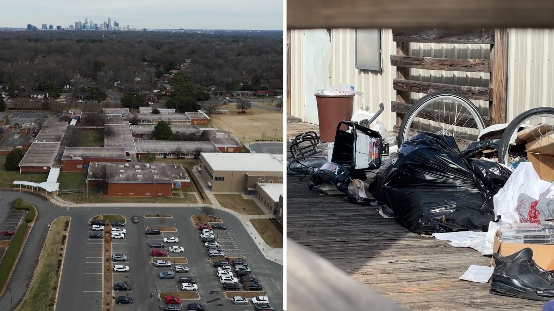 Needles, trash, homeless camp found on school property in Charlotte ...