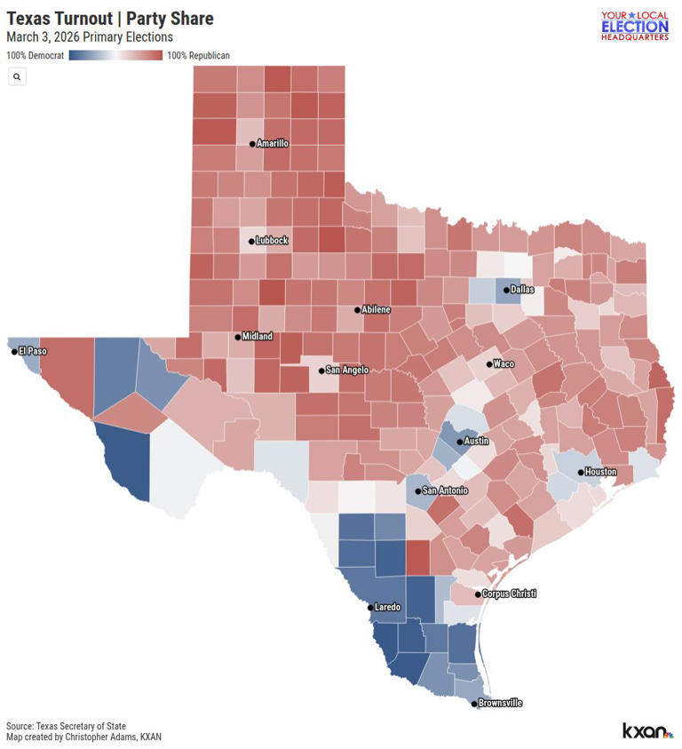 Turnout tracker: How many people have voted in the March 2026 primaries?