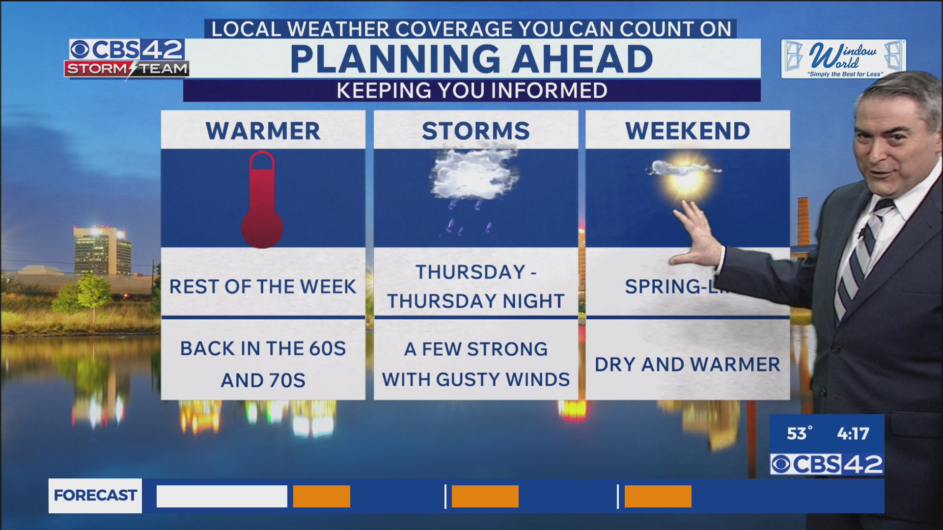 Warmer air returns tomorrow before Thursday strong storms in central ...