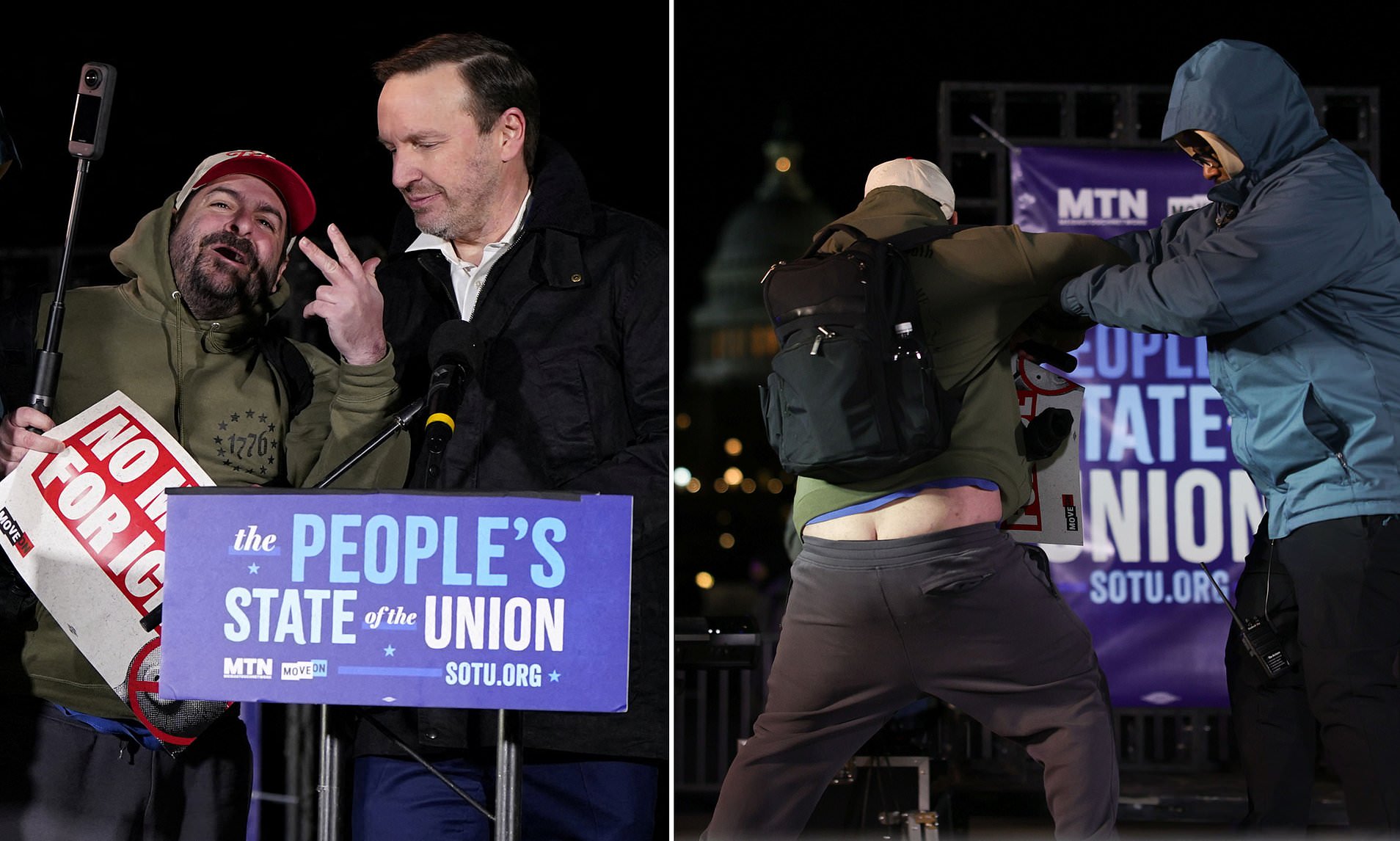 MAGA supporter rushes stage during Democrat boycott to State of the Union