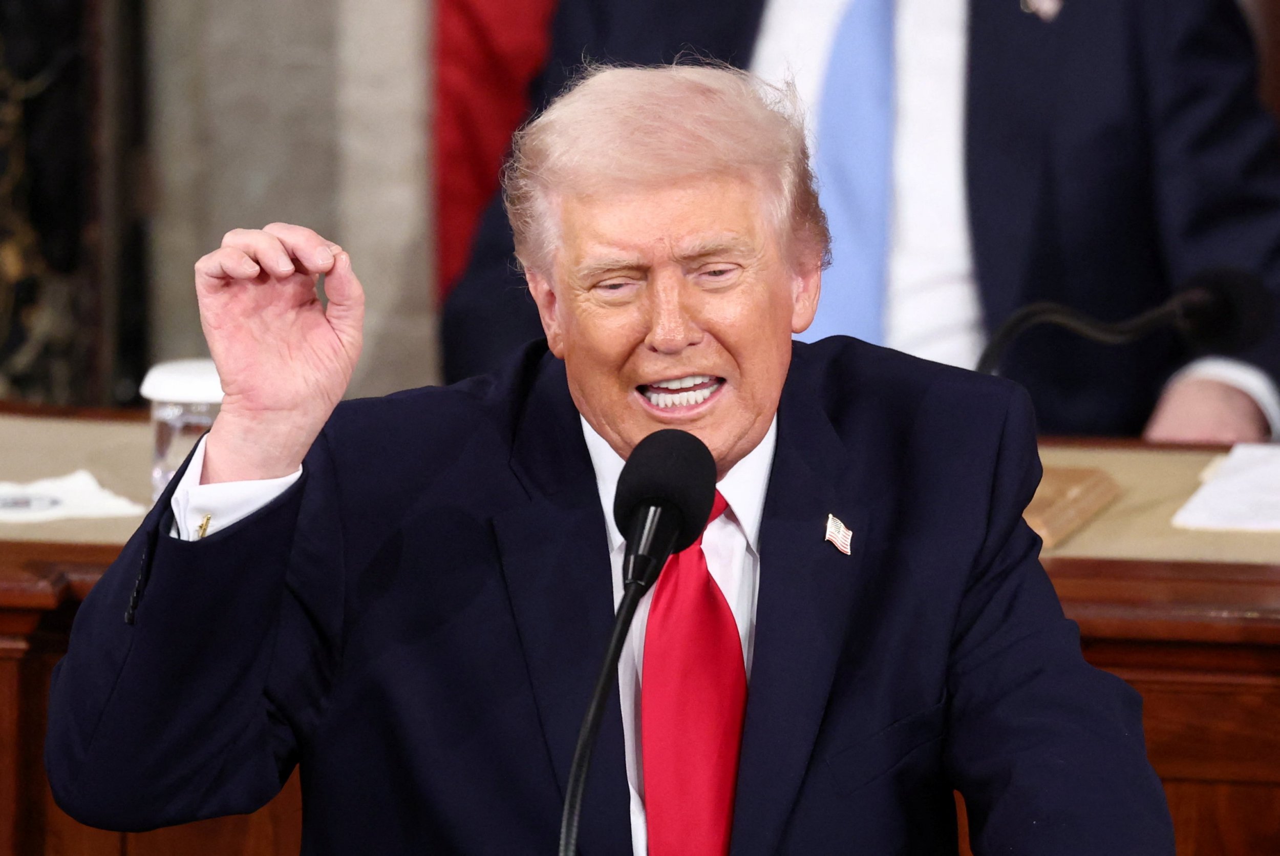 Donald Trump heckled during speech that lasted one hour and 48 minutes