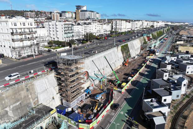 Photographs show latest stage in major seafront restoration project
