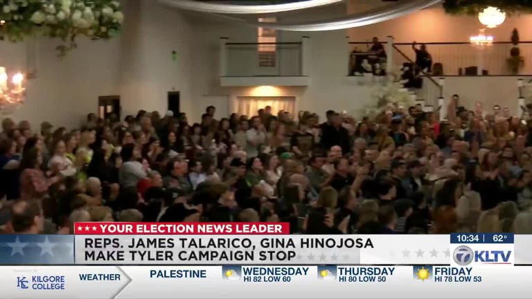 Reps. James Talarico, Gina Hinojosa campaign in Tyler
