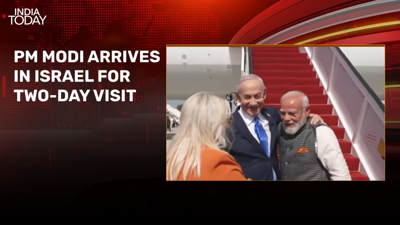 PM Modi arrives in Tel Aviv, welcomed by Israeli PM Netanyahu