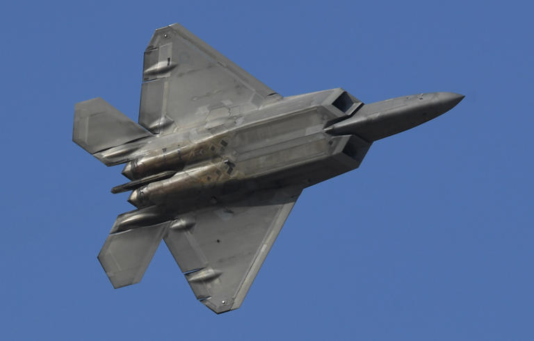 US Air Force stealth fighter fleet thunder through Lancashire skies for ...
