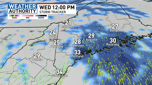 Light snow causes tricky travel conditions in Maine on Wednesday