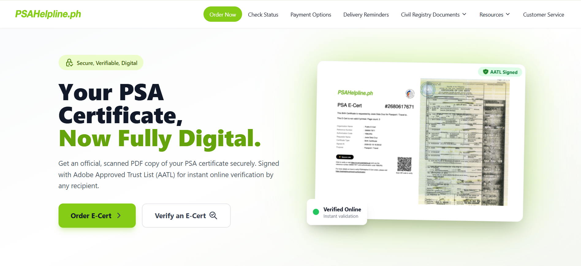 Here's how to get your PSA e-certificates online
