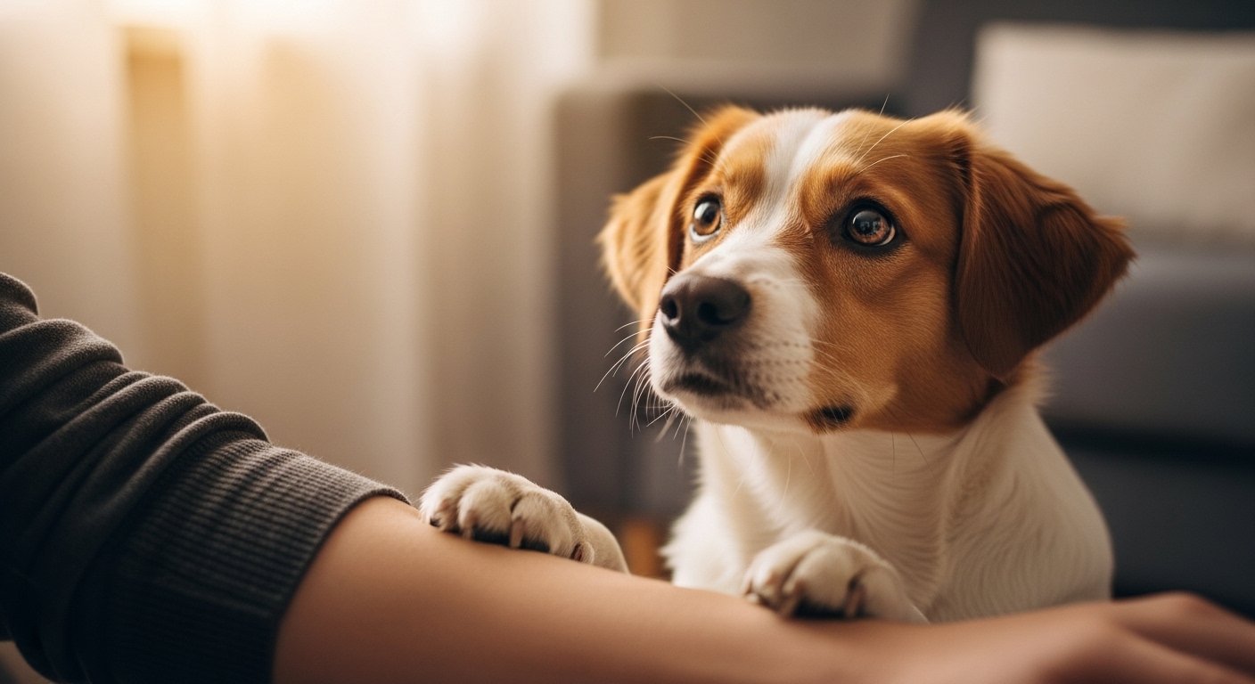Why dogs put paws on you: Experts reveal what they actually are trying ...