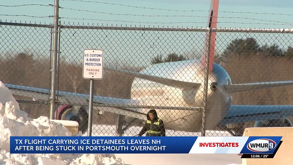 ICE flight with detainees stranded for 13 hours amid blizzard