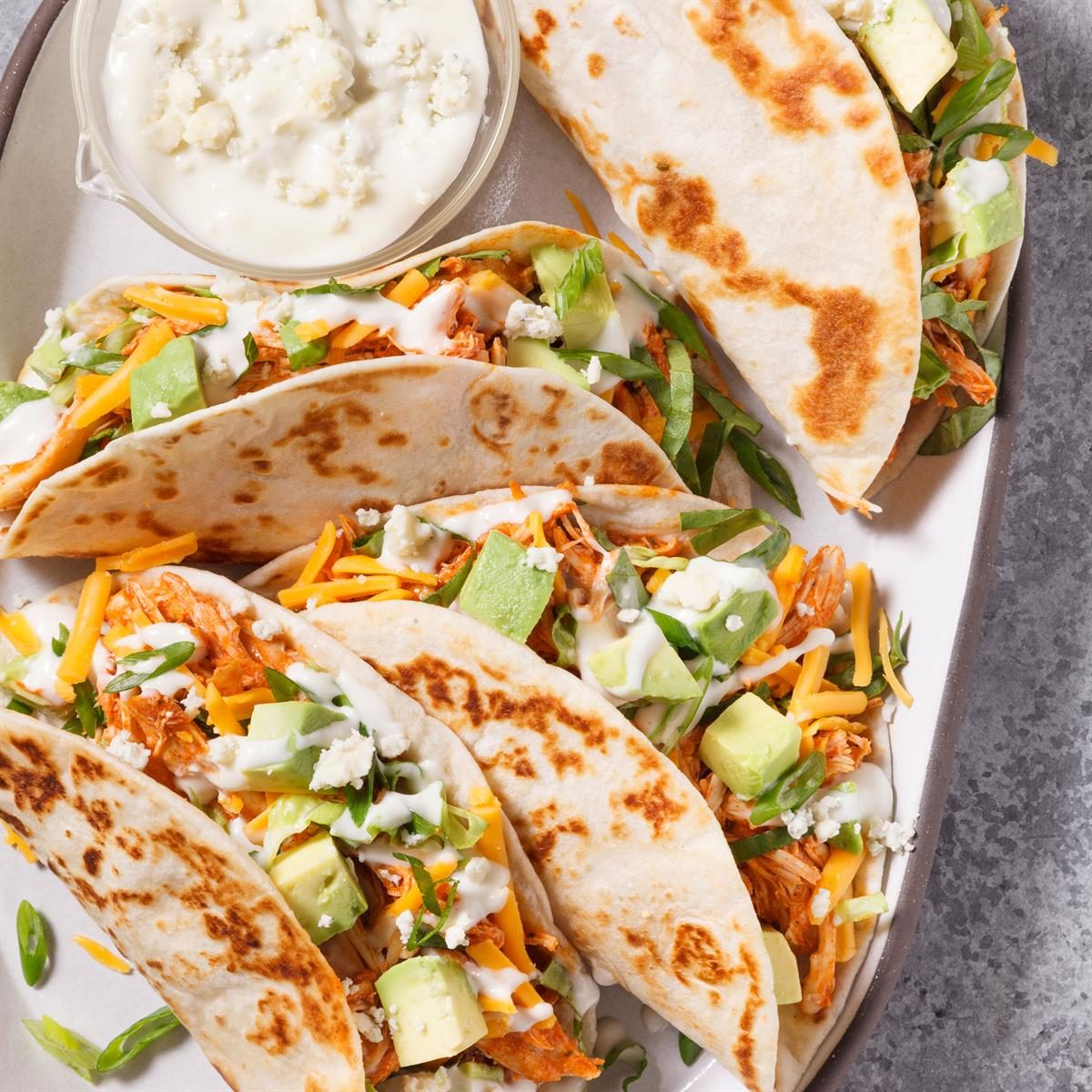 Buffalo chicken tacos