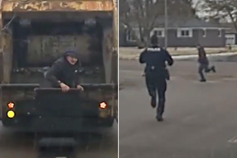 Dash cam footage shows moment garbage man alerts police after ...