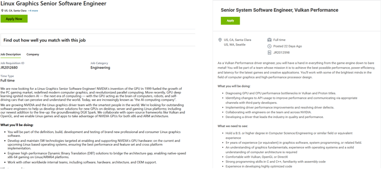 NVIDIA starts listing jobs for Linux gaming with Valve's Proton in mind