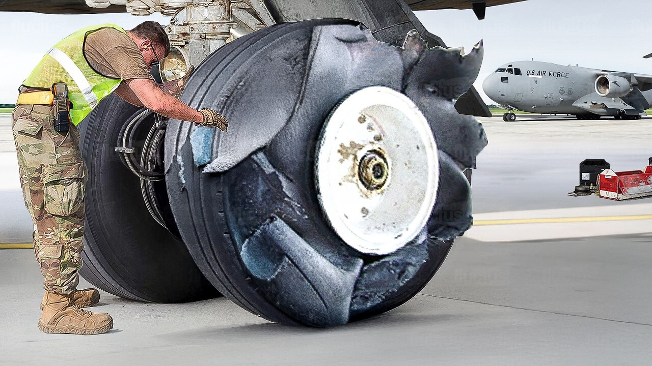 What happens when US Air Force $40,000 aircraft tires blow out