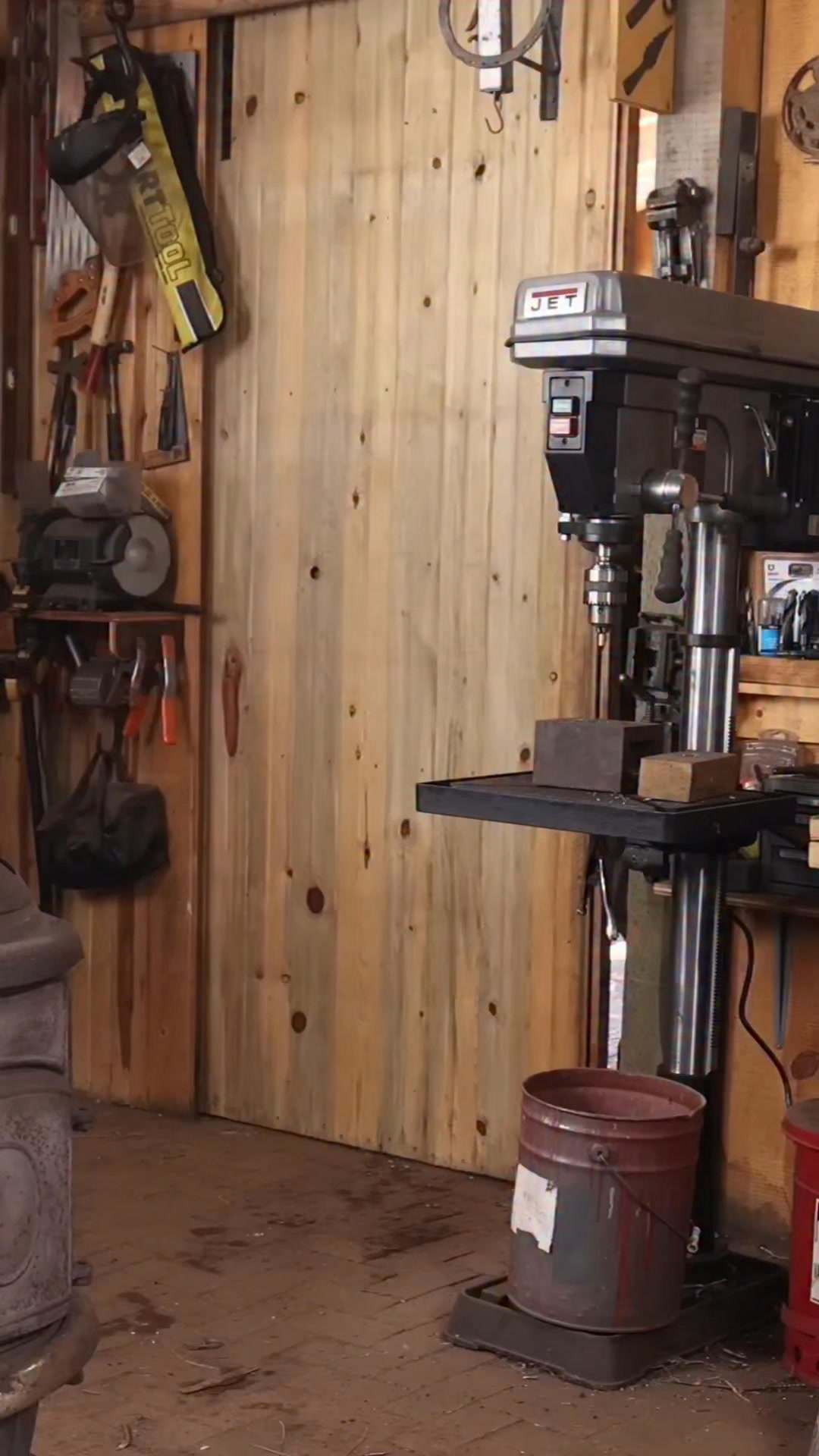Wood stove for shop heating