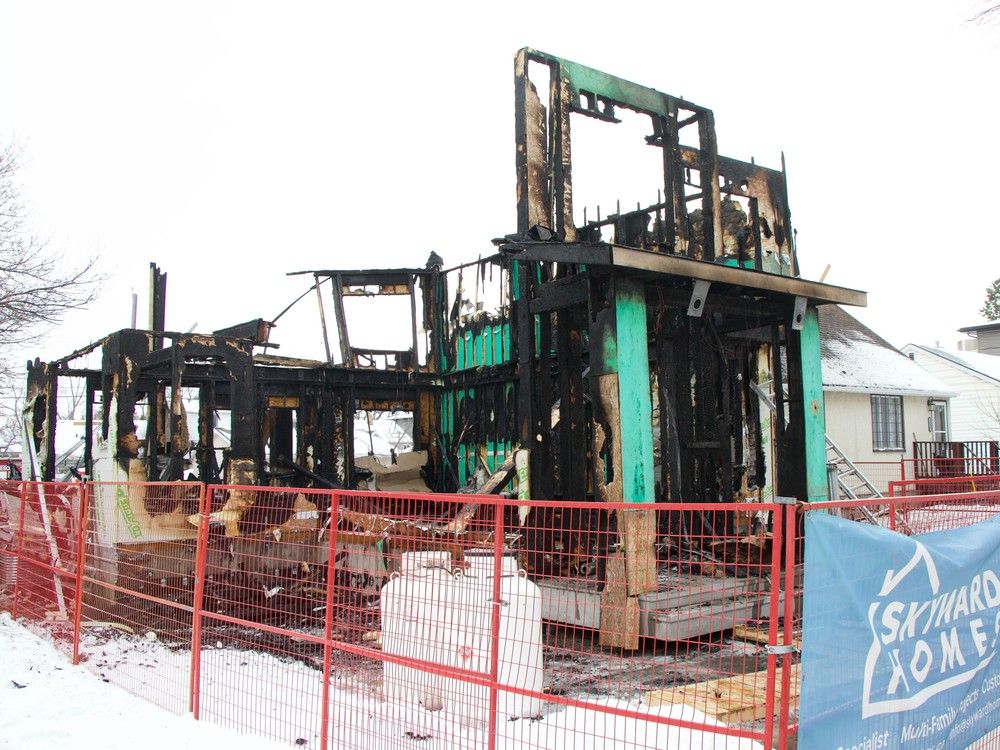 Fire destroys home under construction in central Edmonton