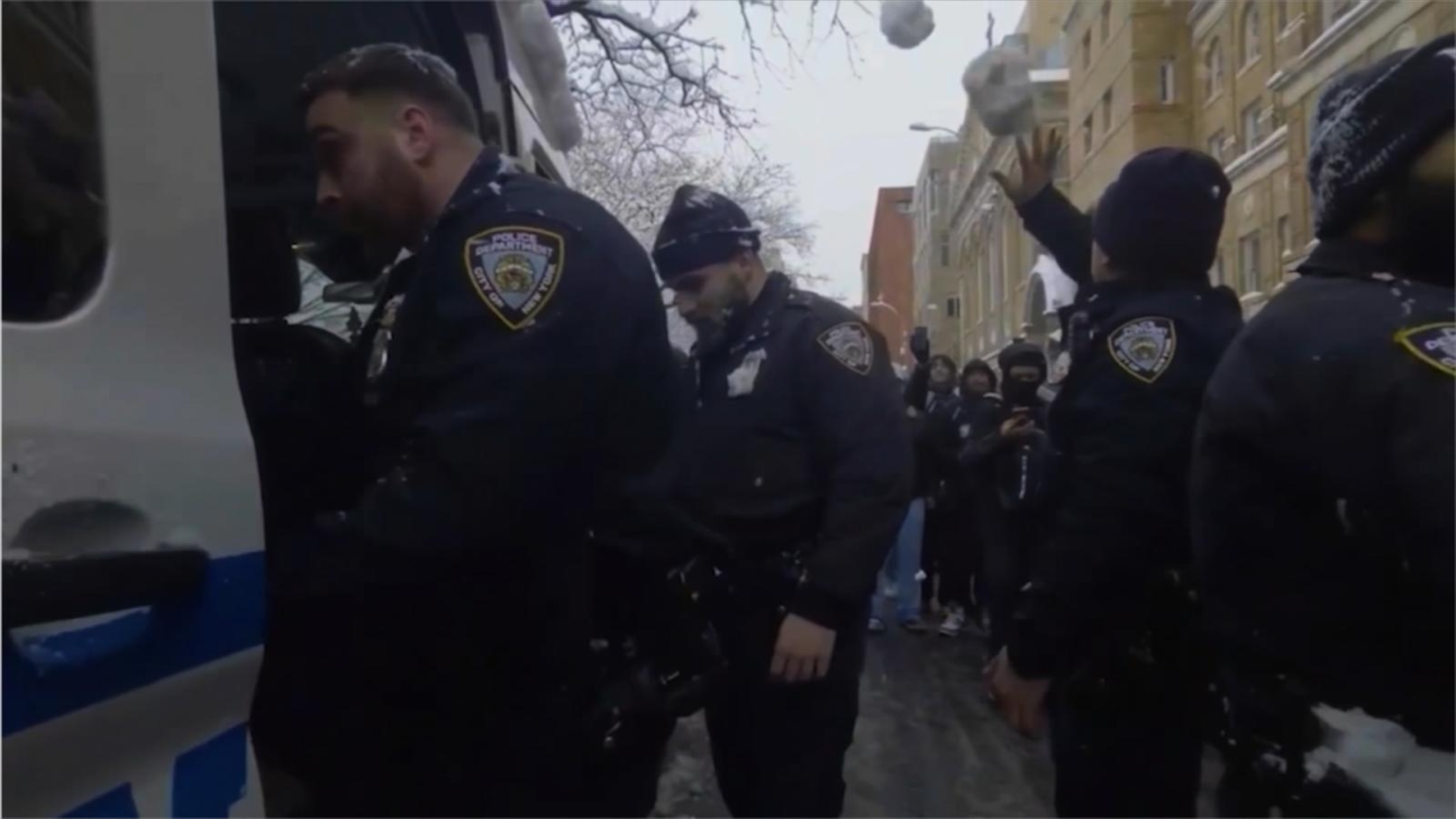 Fallout after NYPD officers hit with snowballs