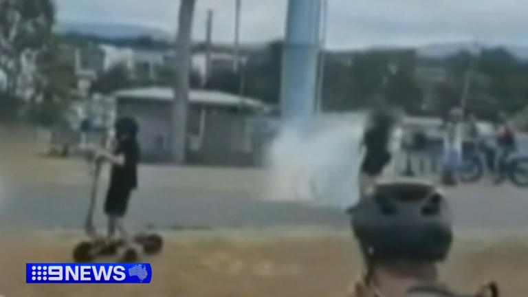 Cyclist Ryan Billingham had a bucket of water and gravel dumped on him at a Runaway Bay sports complex.