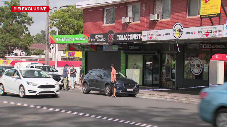 The scene from the Mount Pritchard tobacconist where the man was allegedly kidnapped.